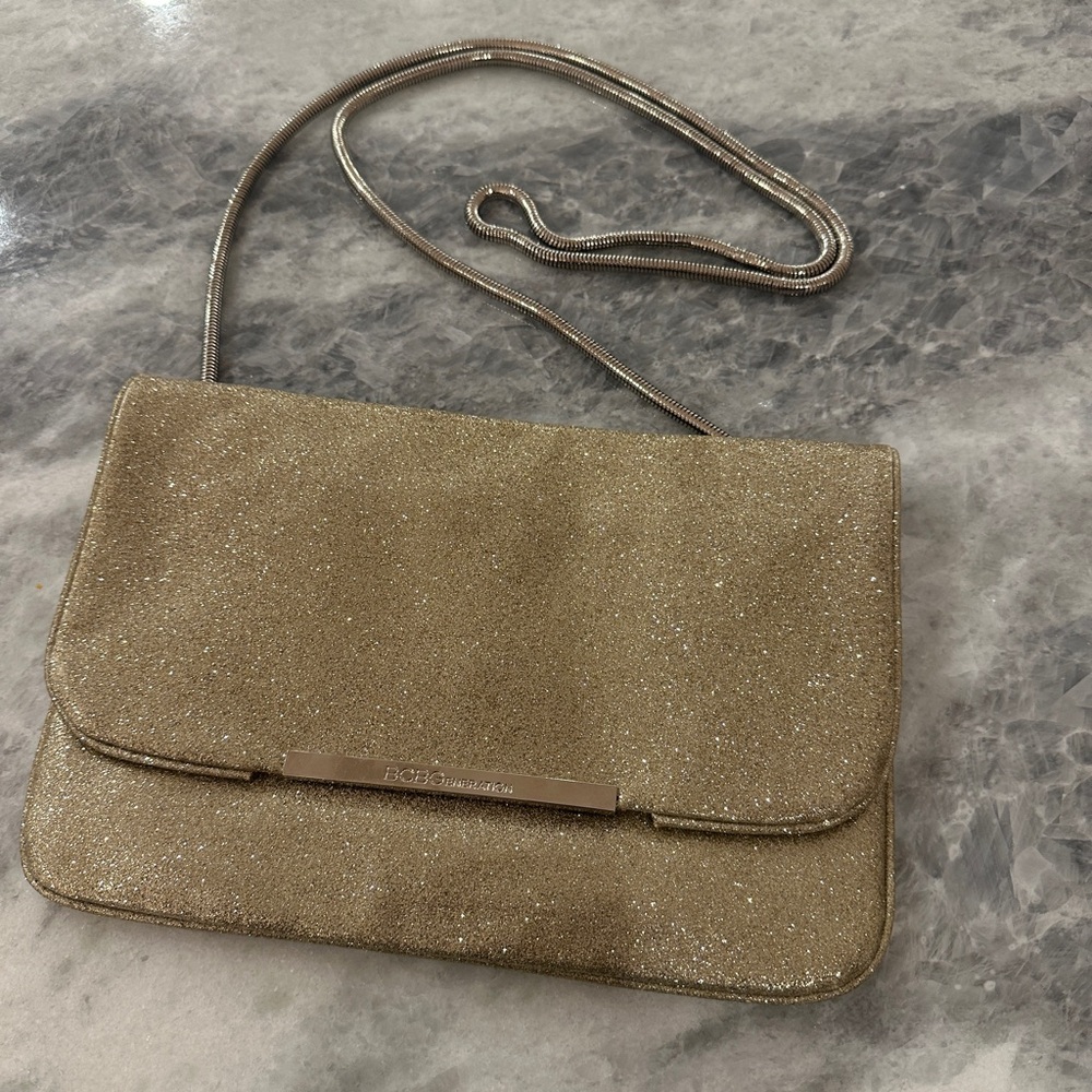 Elegant Gold with Silver Chain Evening Crossbody